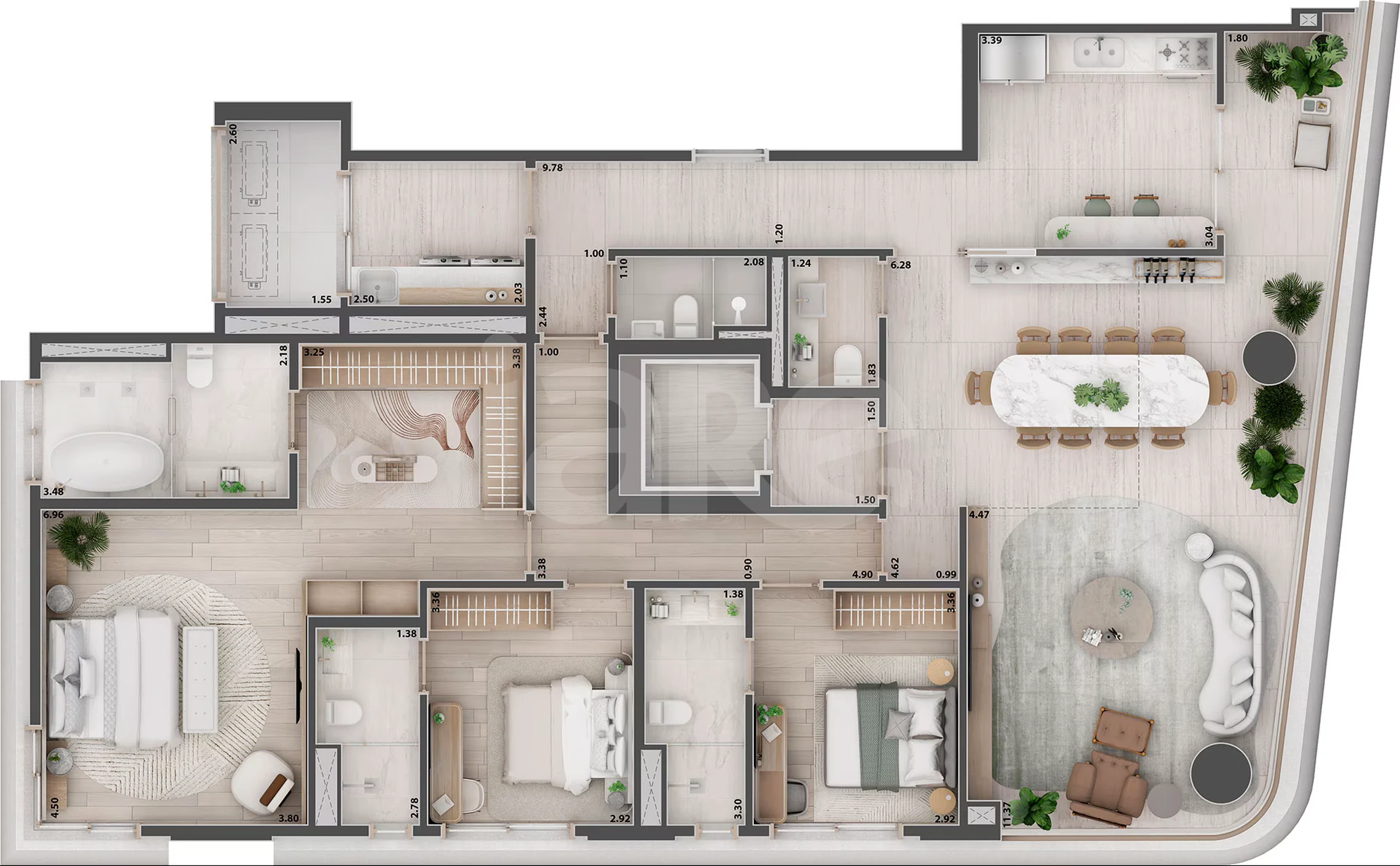 Planta — Apartamento 181,41 m²