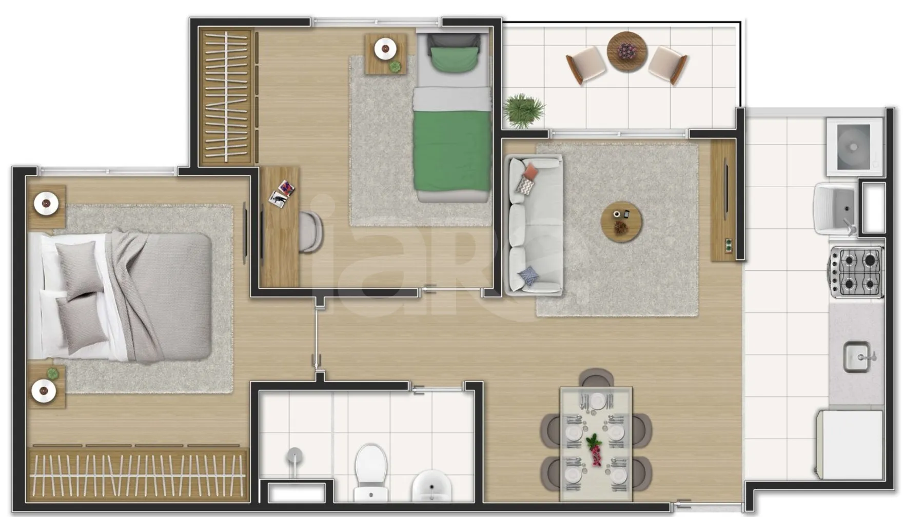 Planta — Apartamento 44,95 m²