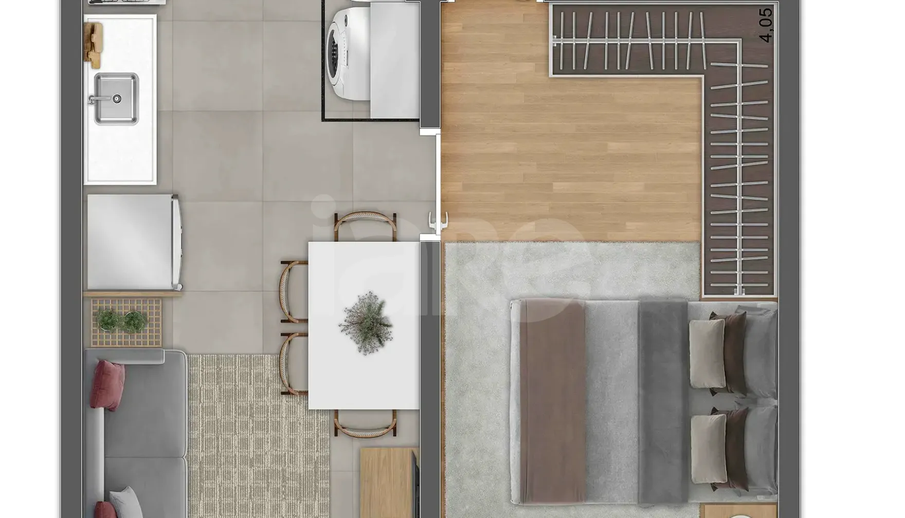 Planta — Apartamento 29,92 m²
