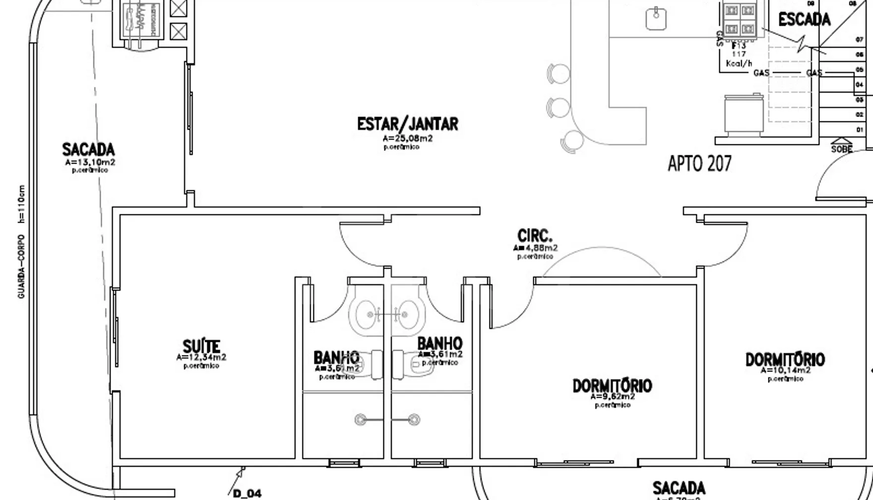Planta — Cobertura Duplex 194,67 m²