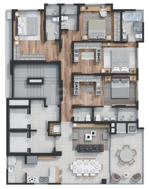 Planta — Apartamento 156 m²