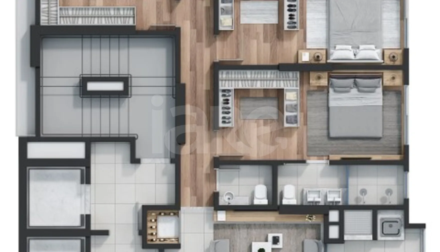 Planta — Apartamento 156 m²
