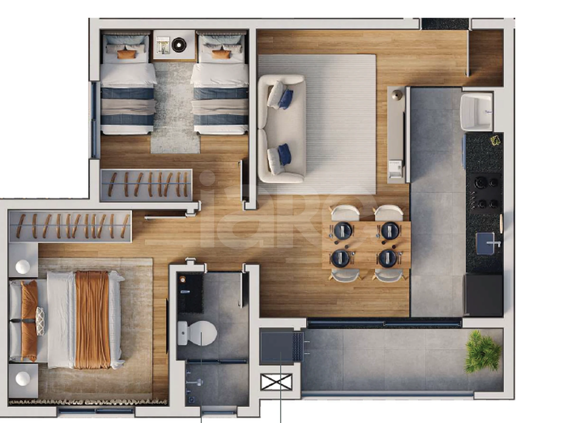 Planta — Apartamento 52,31 m²
