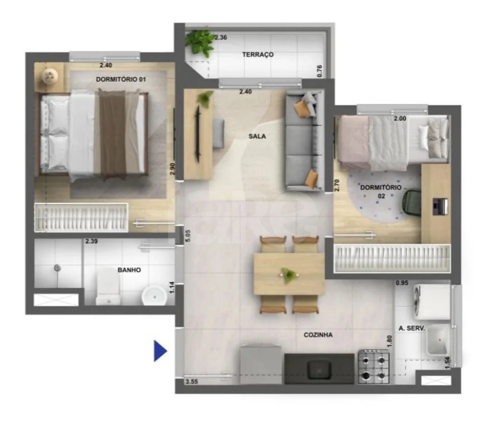 Planta — Garden 48 m²