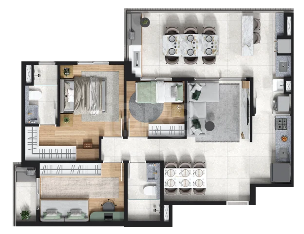 Planta — Apartamento 82,02 m²