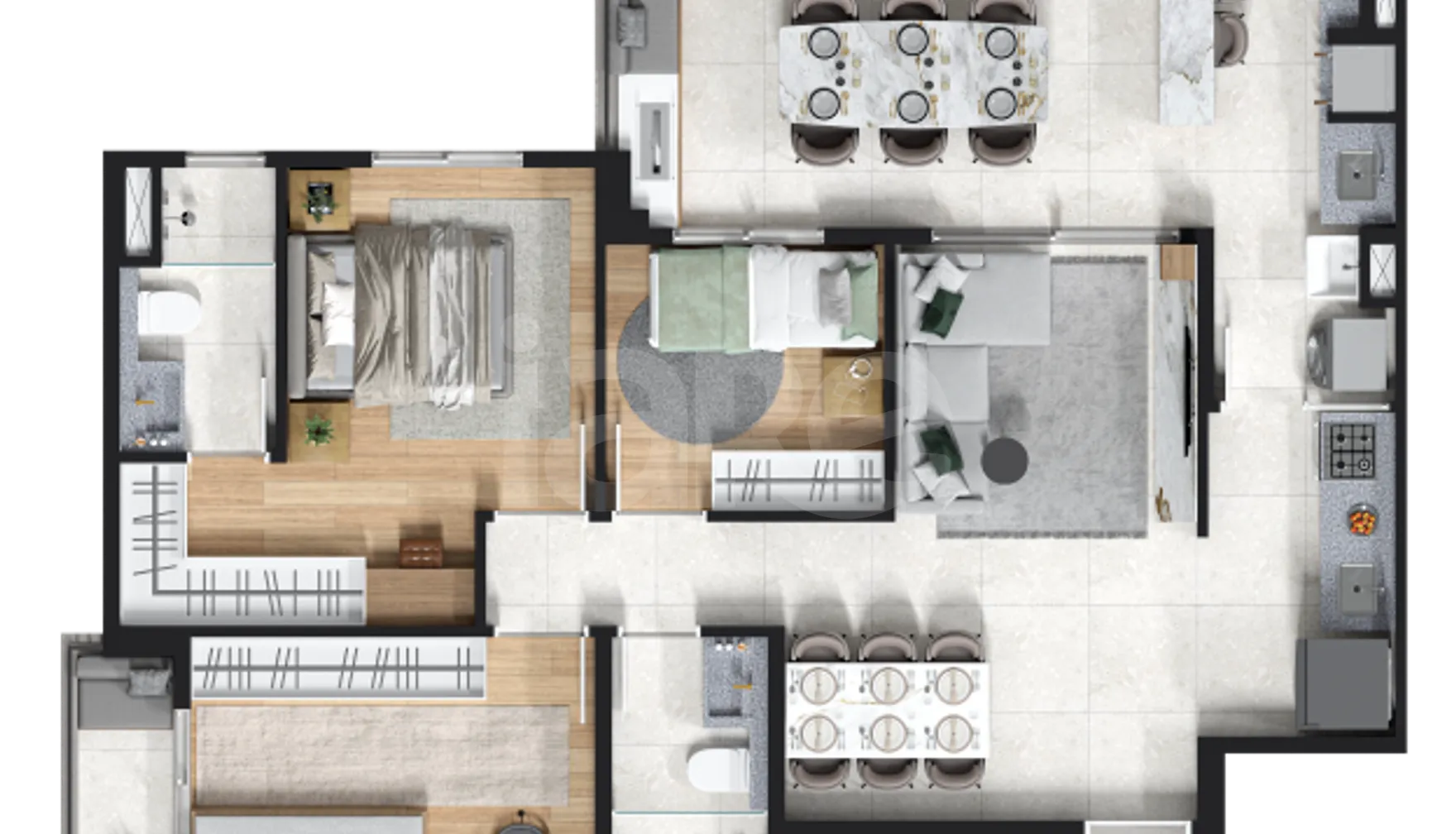 Planta — Apartamento 82,02 m²