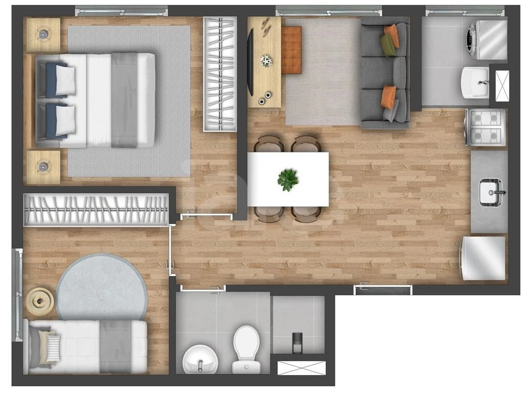 Planta — Apartamento 37,21 m²