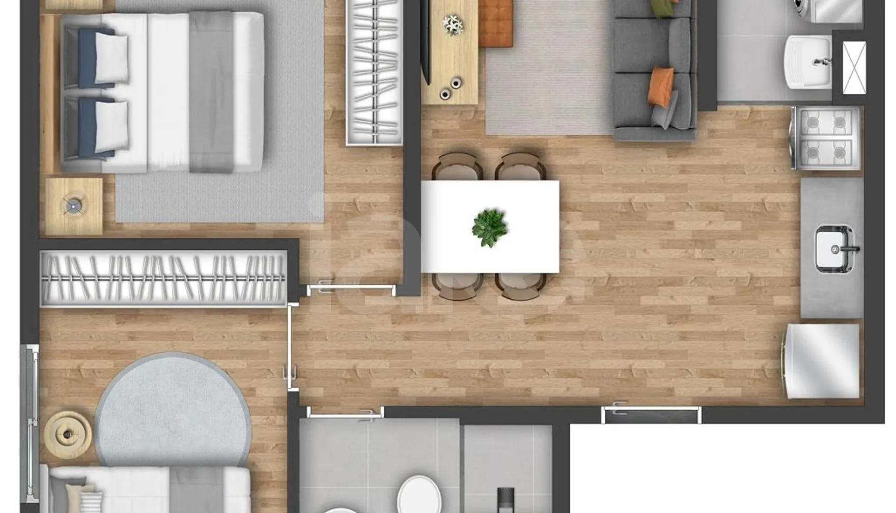 Planta — Apartamento 37,21 m²