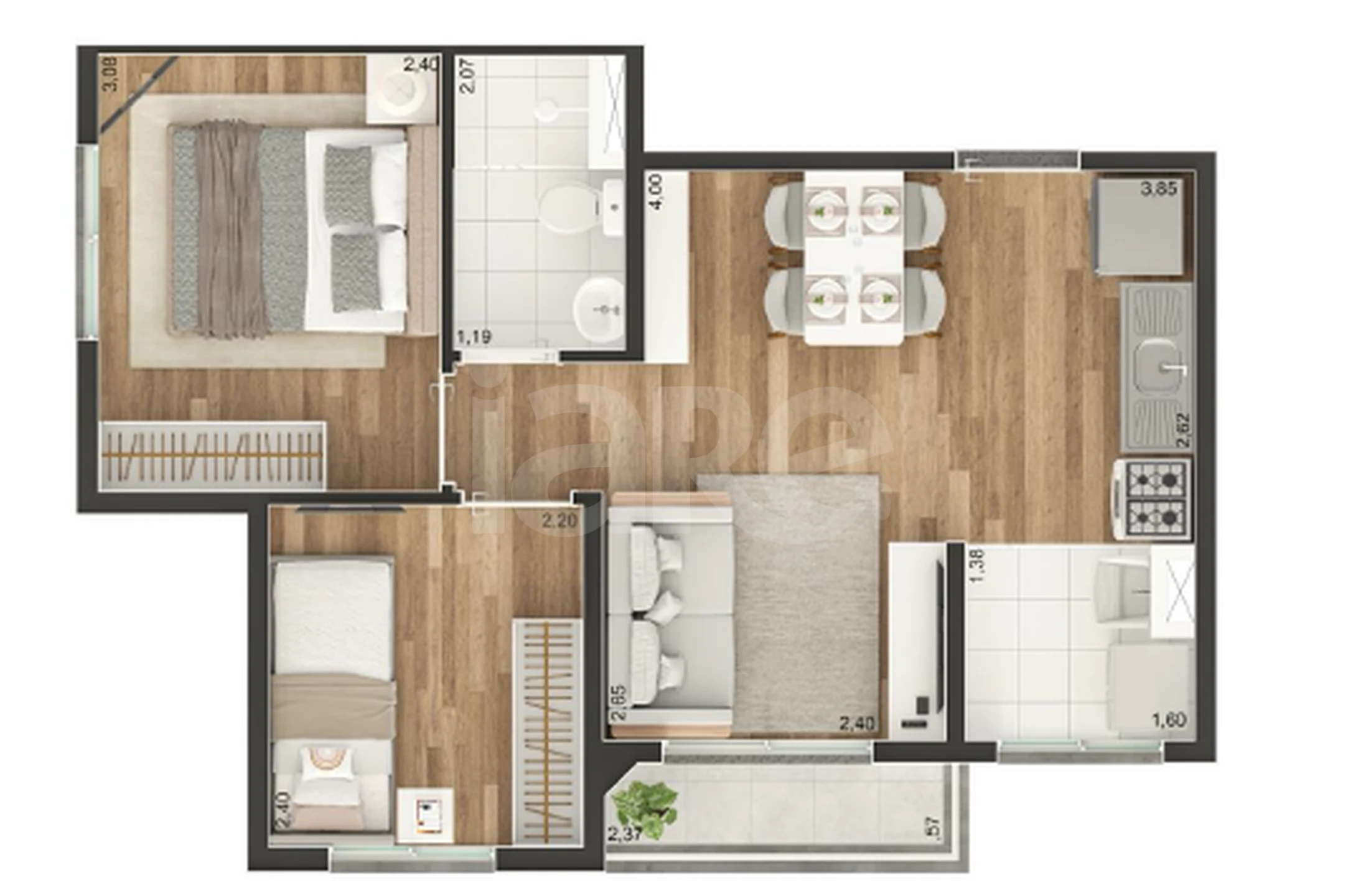 Planta — Apartamento 37,53 m²
