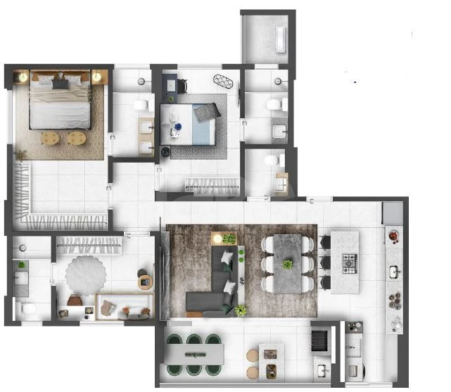 Planta — Apartamento 121,75 m²