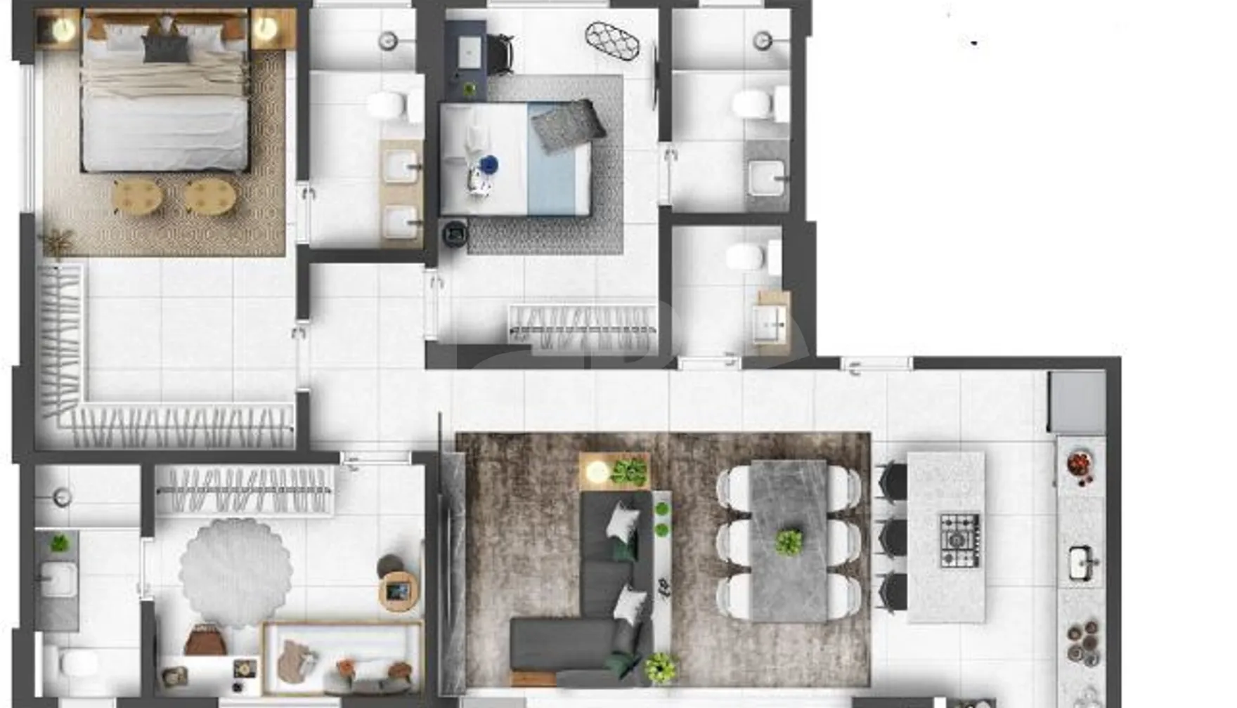 Planta — Apartamento 121,75 m²