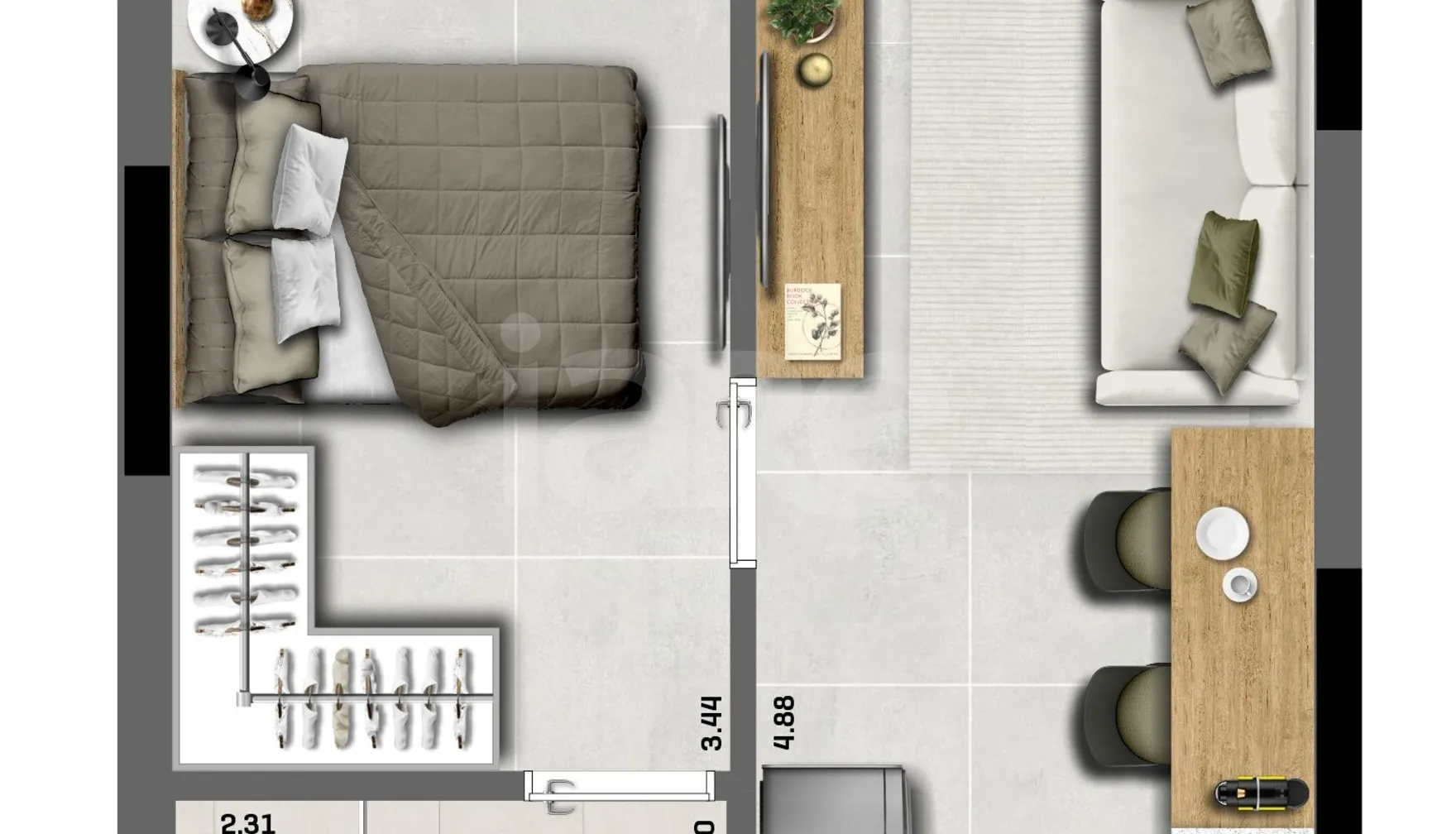 Planta — Apartamento 31,82 m²