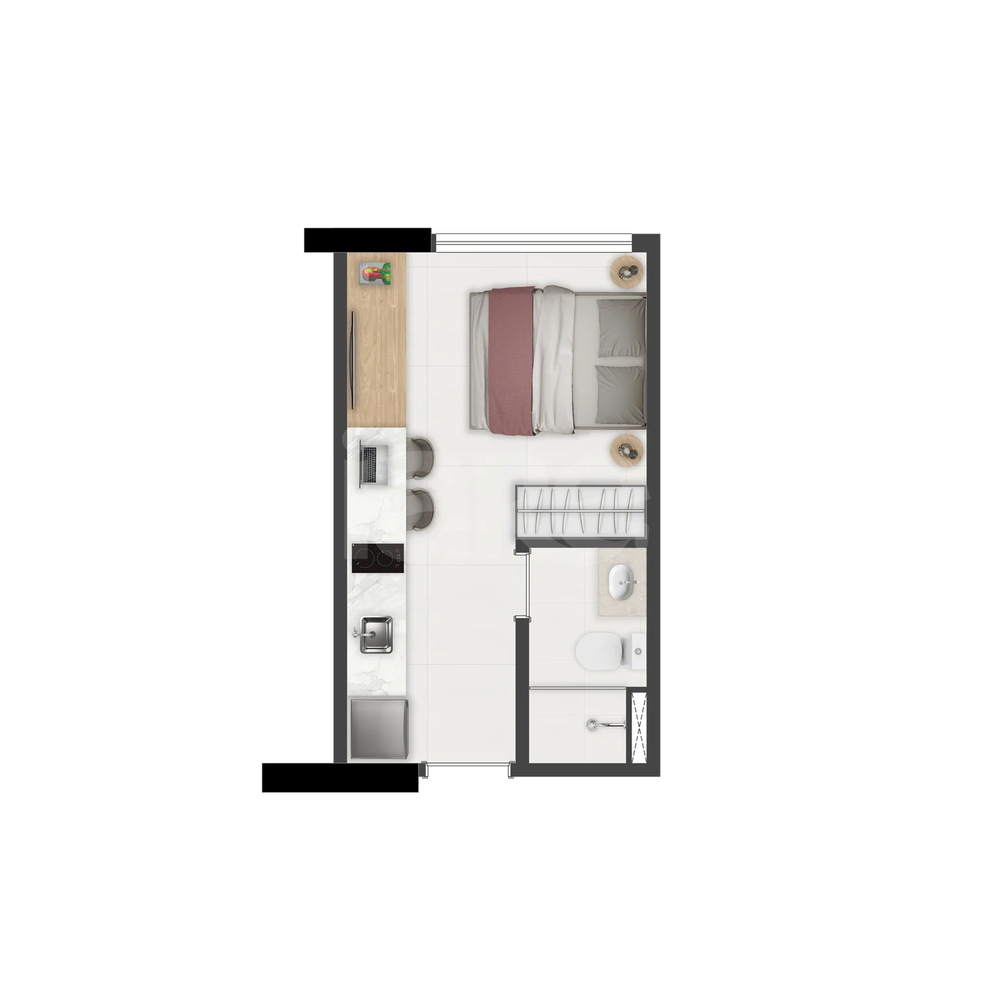Planta — Studio 17,39 m²