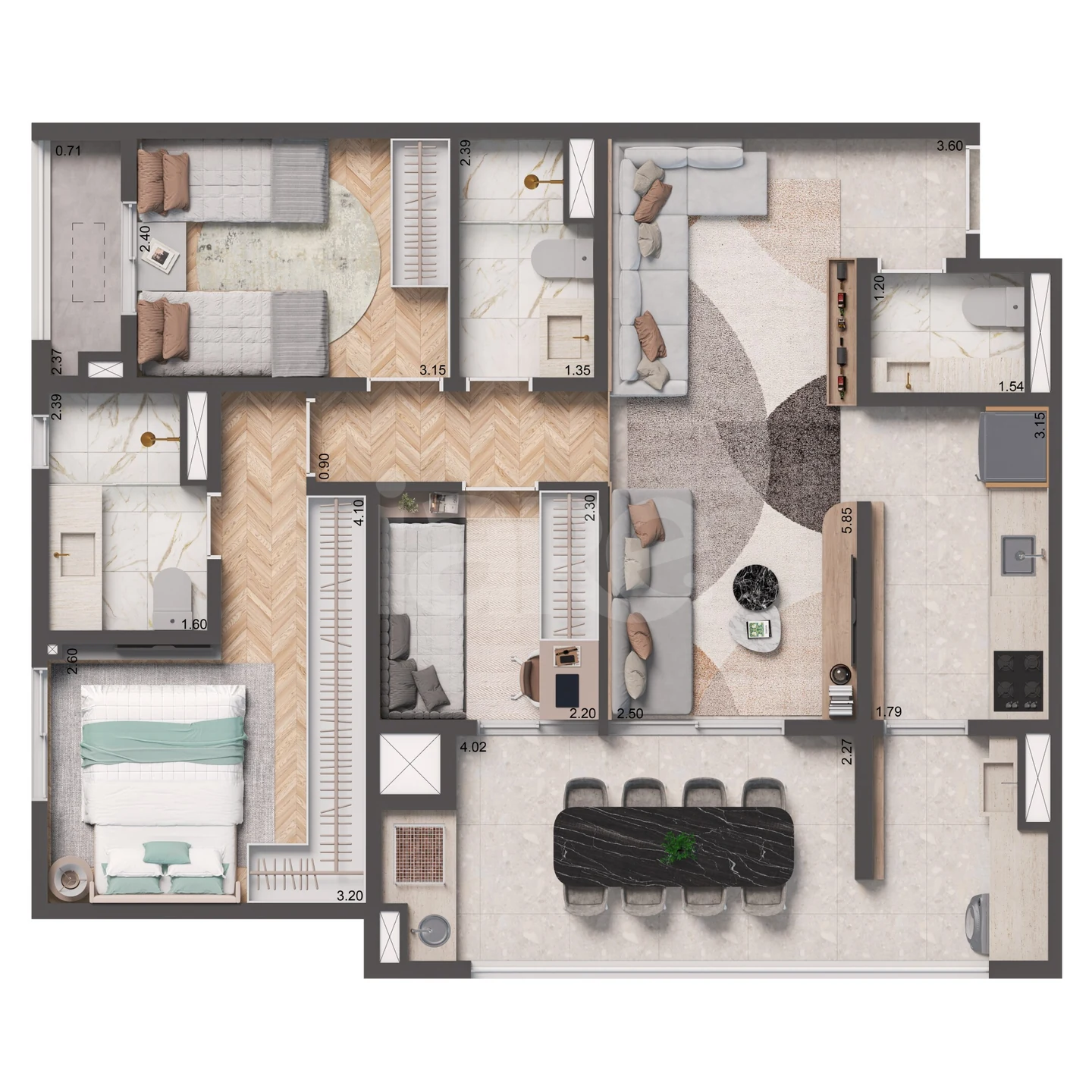 Planta — Garden 87,5 m²