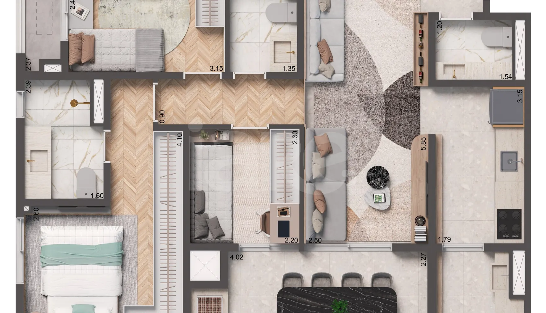 Planta — Garden 87,5 m²