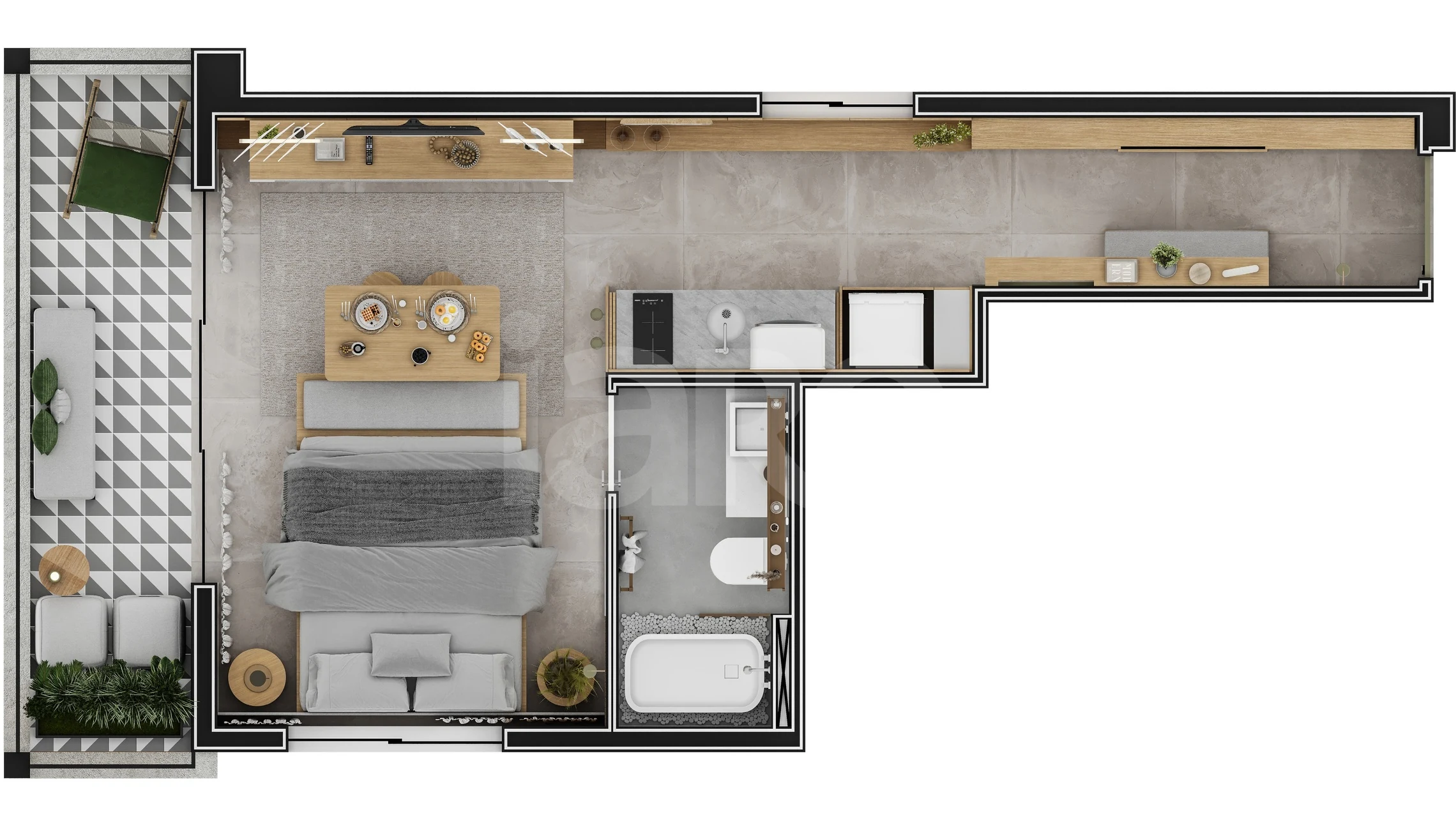 Planta — Cobertura Duplex 34,95 m²