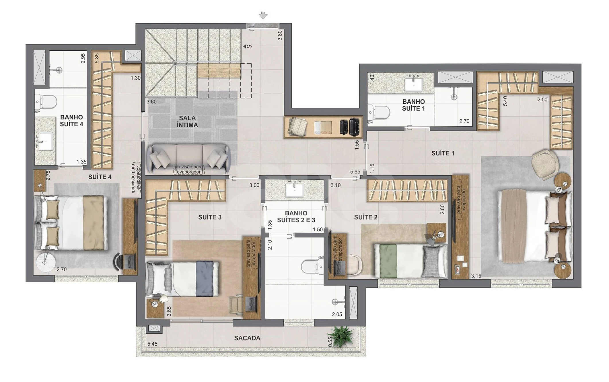 Planta — Cobertura Duplex 191,53 m²
