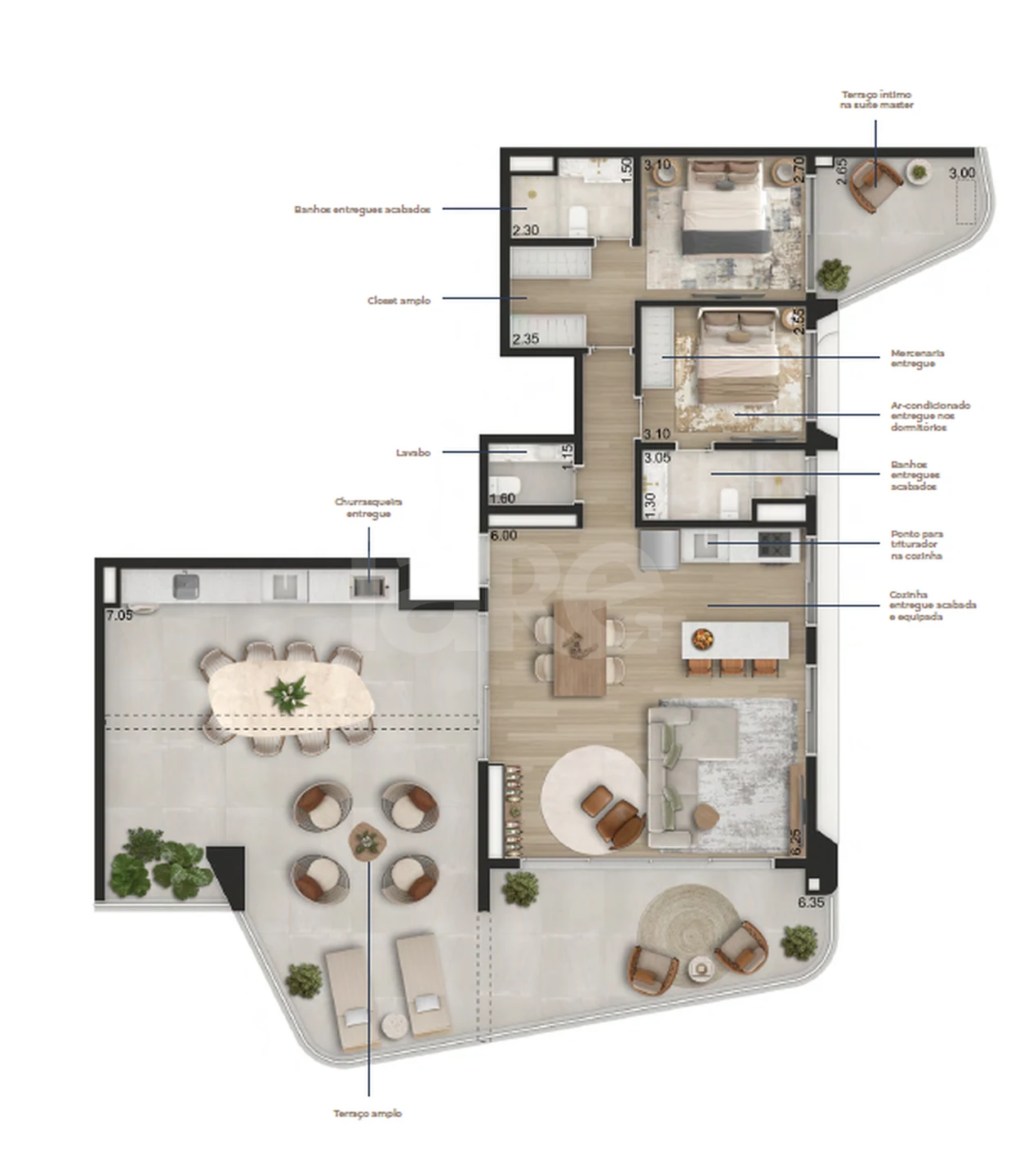 Planta — Cobertura Horizontal 166,06 m²