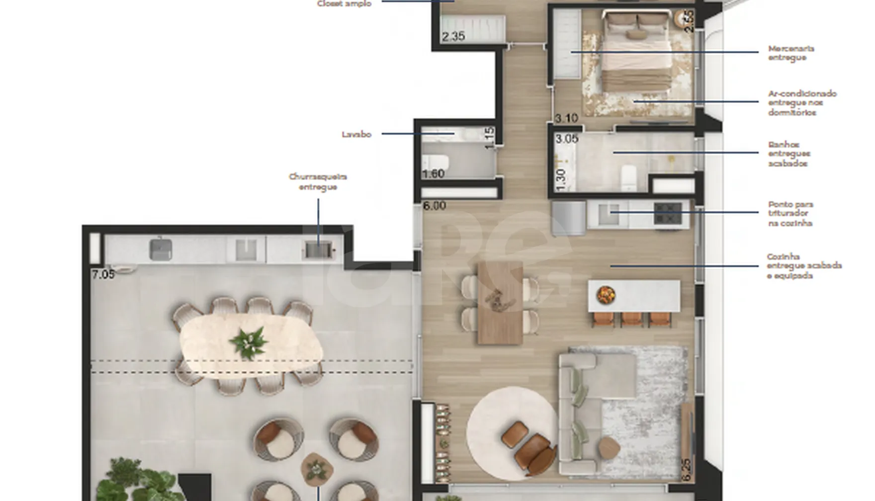 Planta — Cobertura Horizontal 166,06 m²