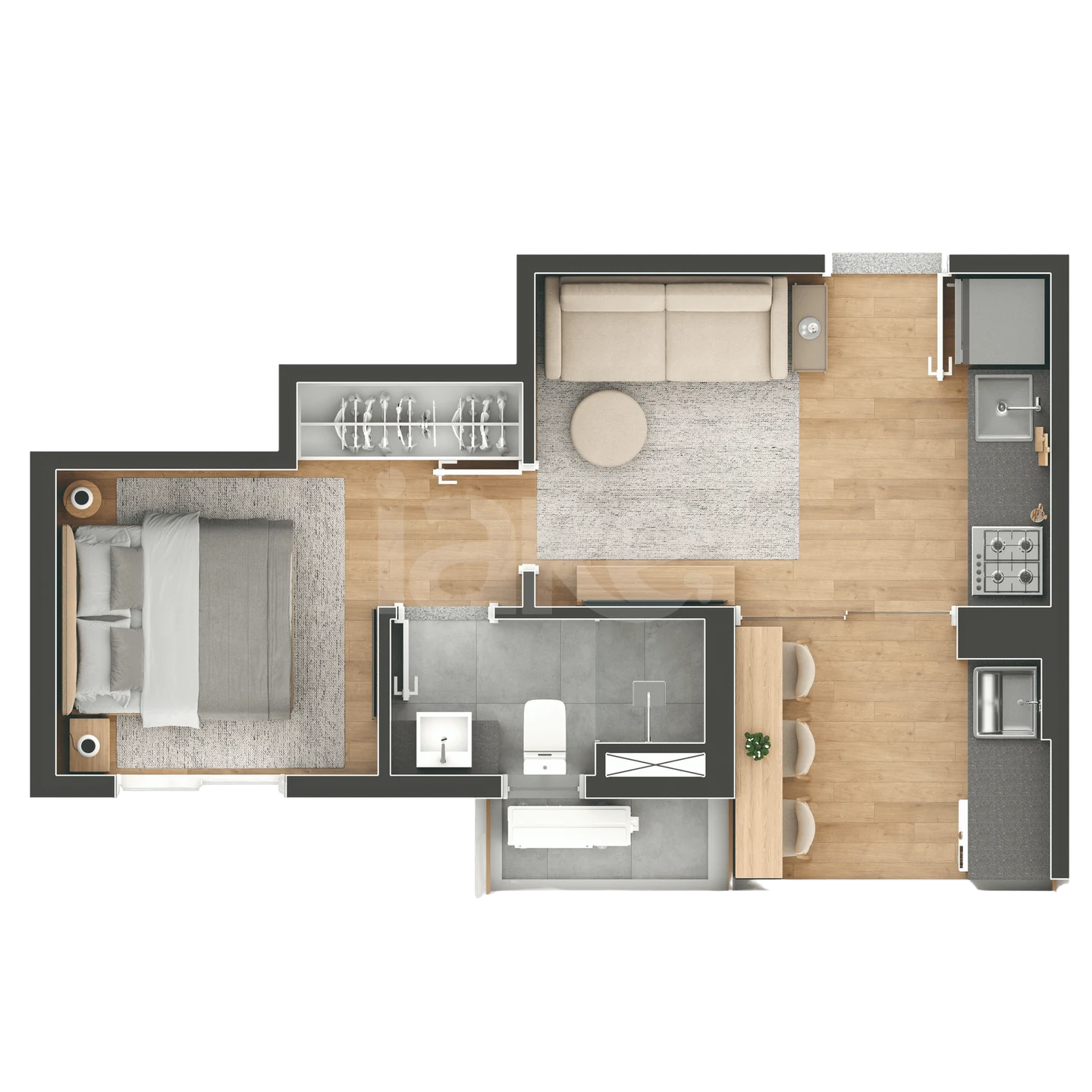 Planta — Apartamento 28,99 m²
