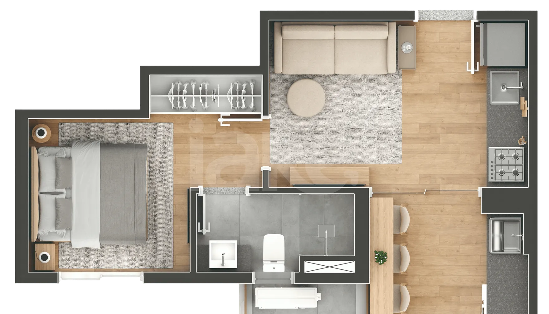 Planta — Apartamento 28,99 m²