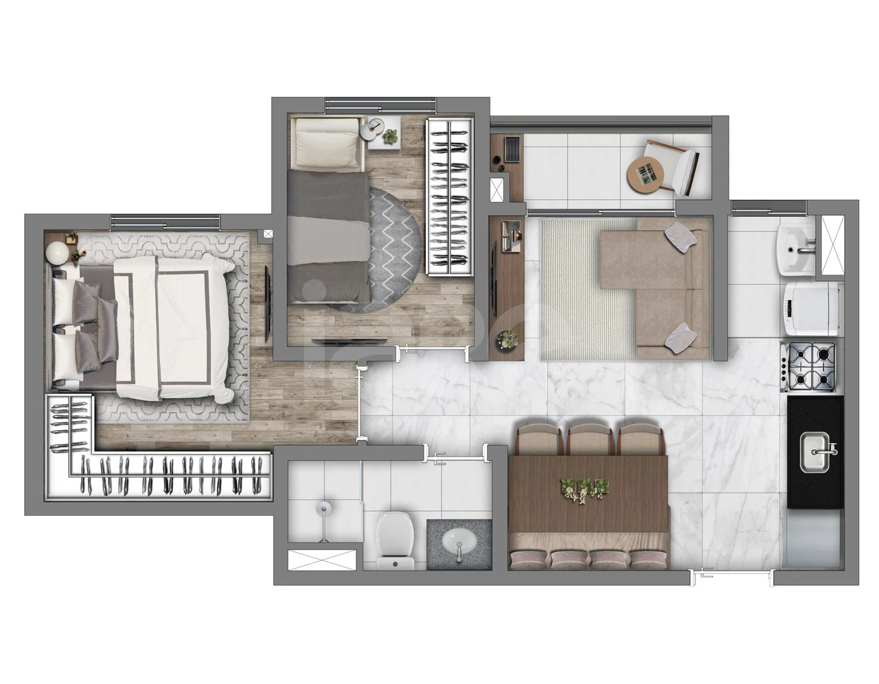 Planta — Apartamento 38,71 m²