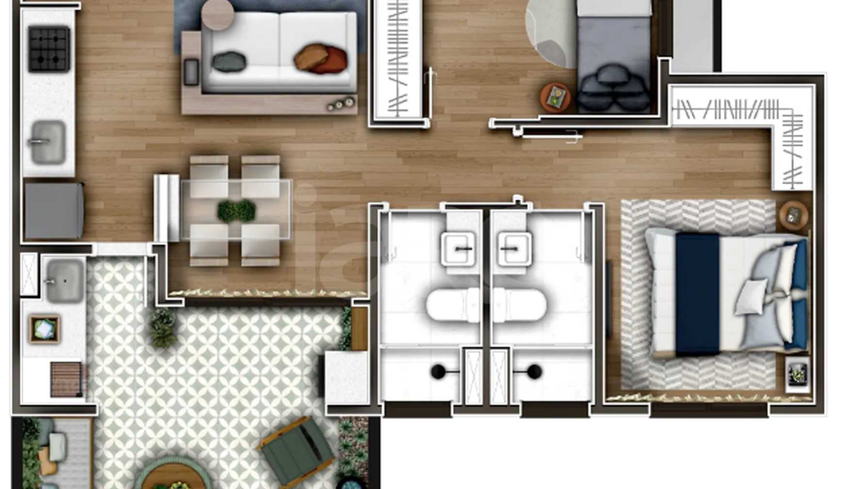 Planta — Garden 65,55 m²