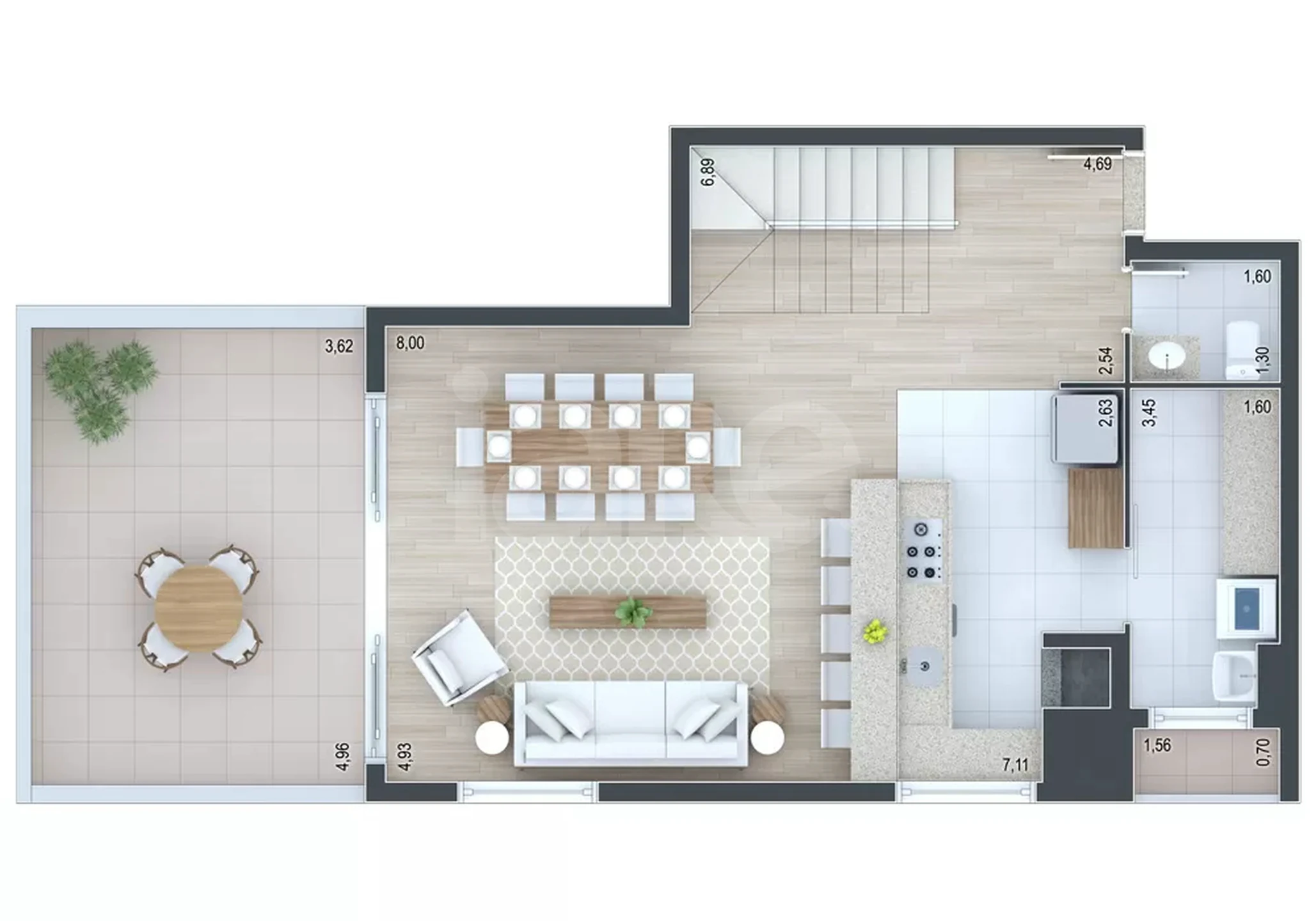 Planta — Cobertura Duplex 156,12 m²