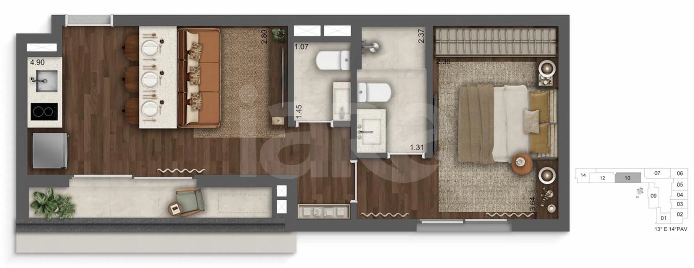 Planta — Garden 50,55 m²