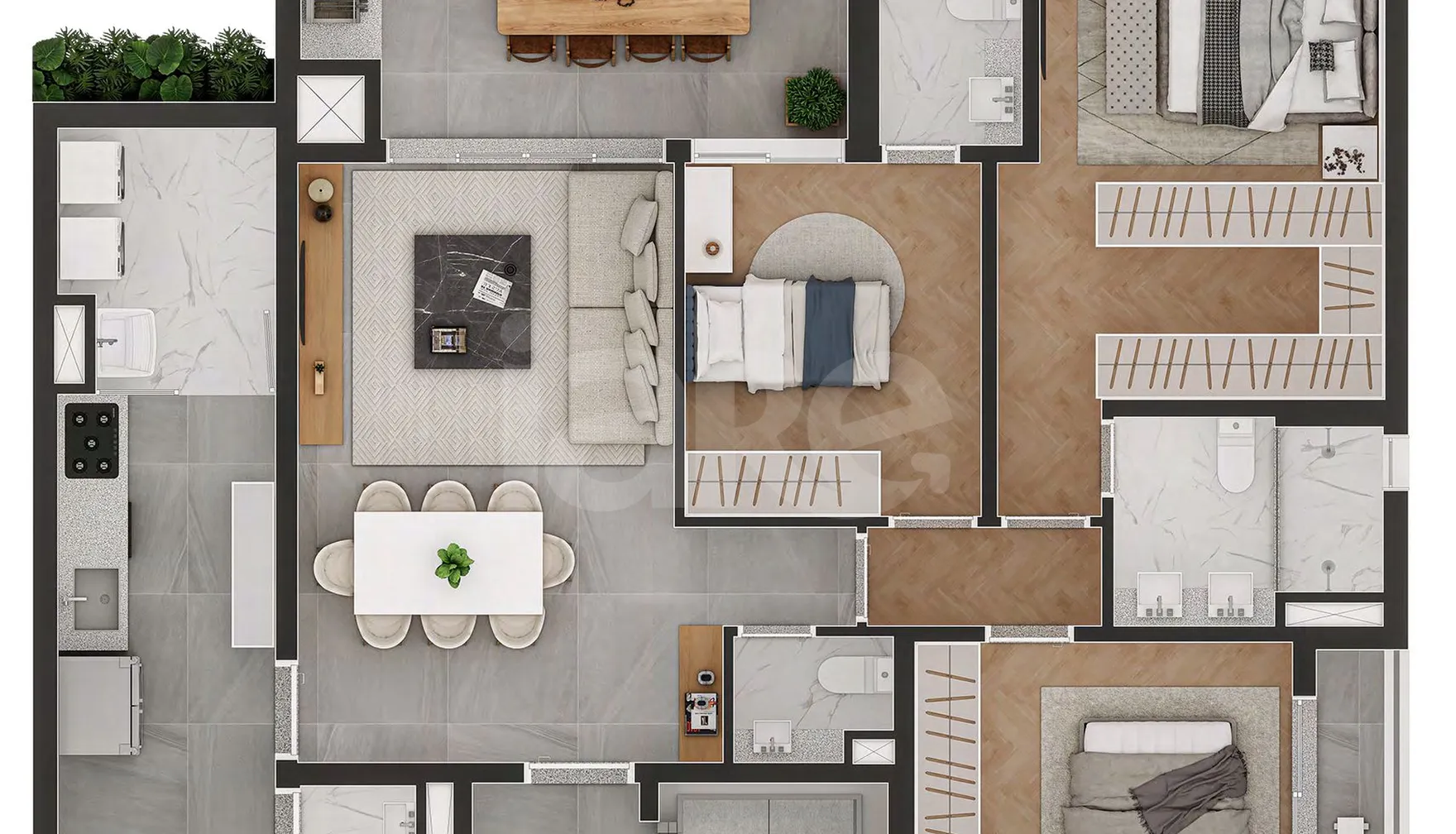 Planta — Apartamento 127,04 m²