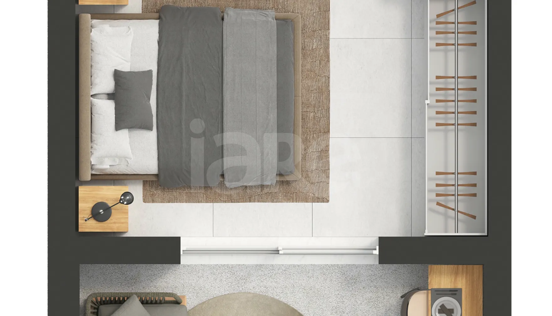 Planta — Studio 32,85 m²