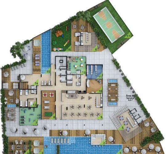 Planta — Pavimento lazer