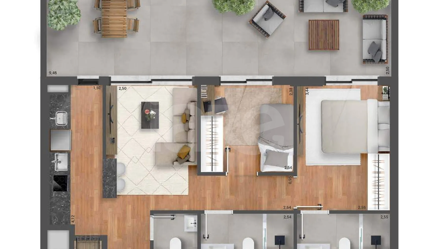 Planta — Garden 67,74 m²