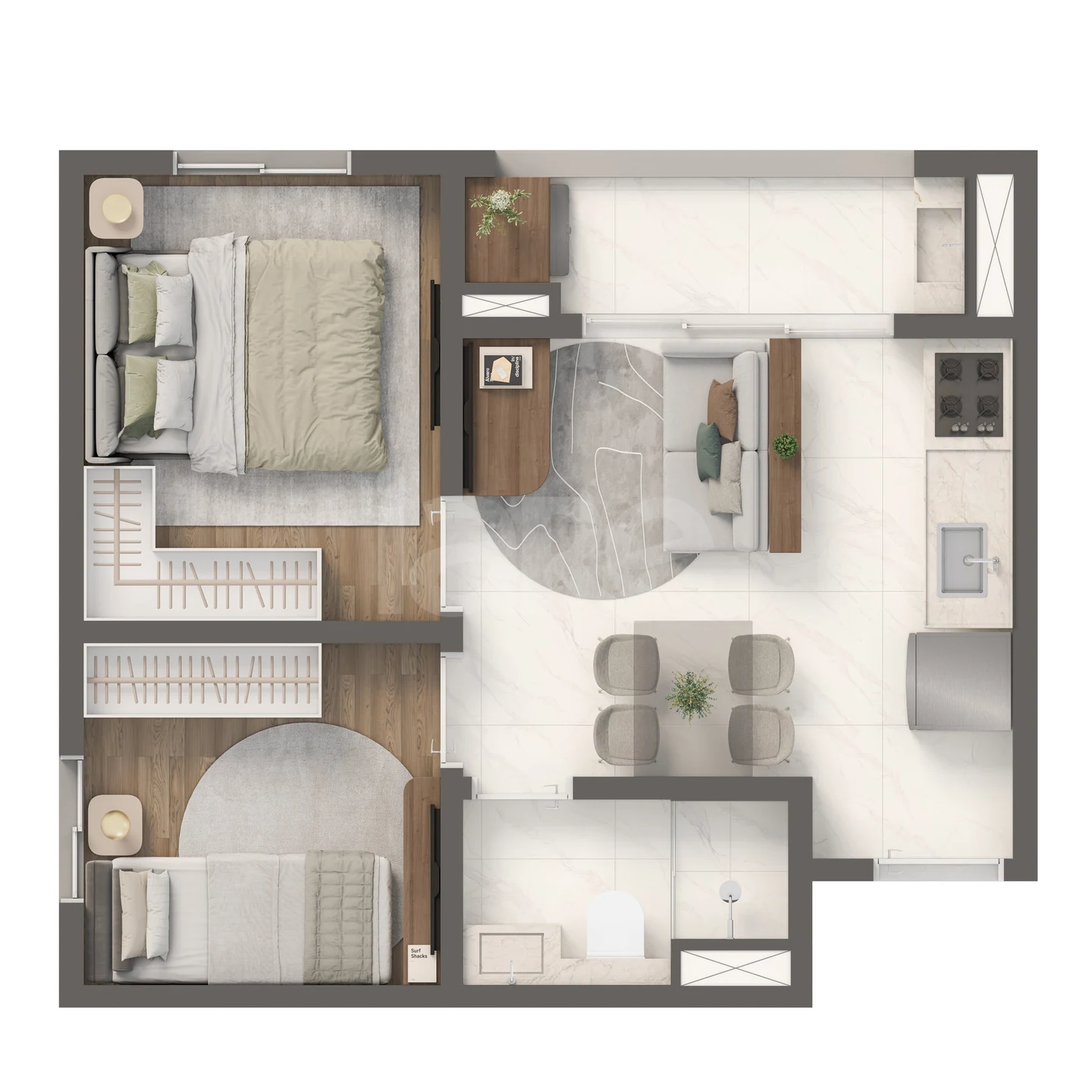 Planta — Apartamento 35,03 m²