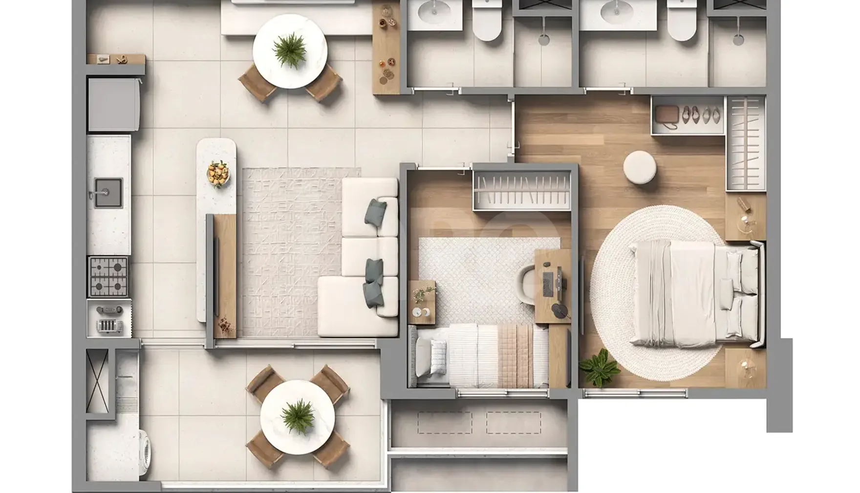 Planta — Apartamento 59,1 m²