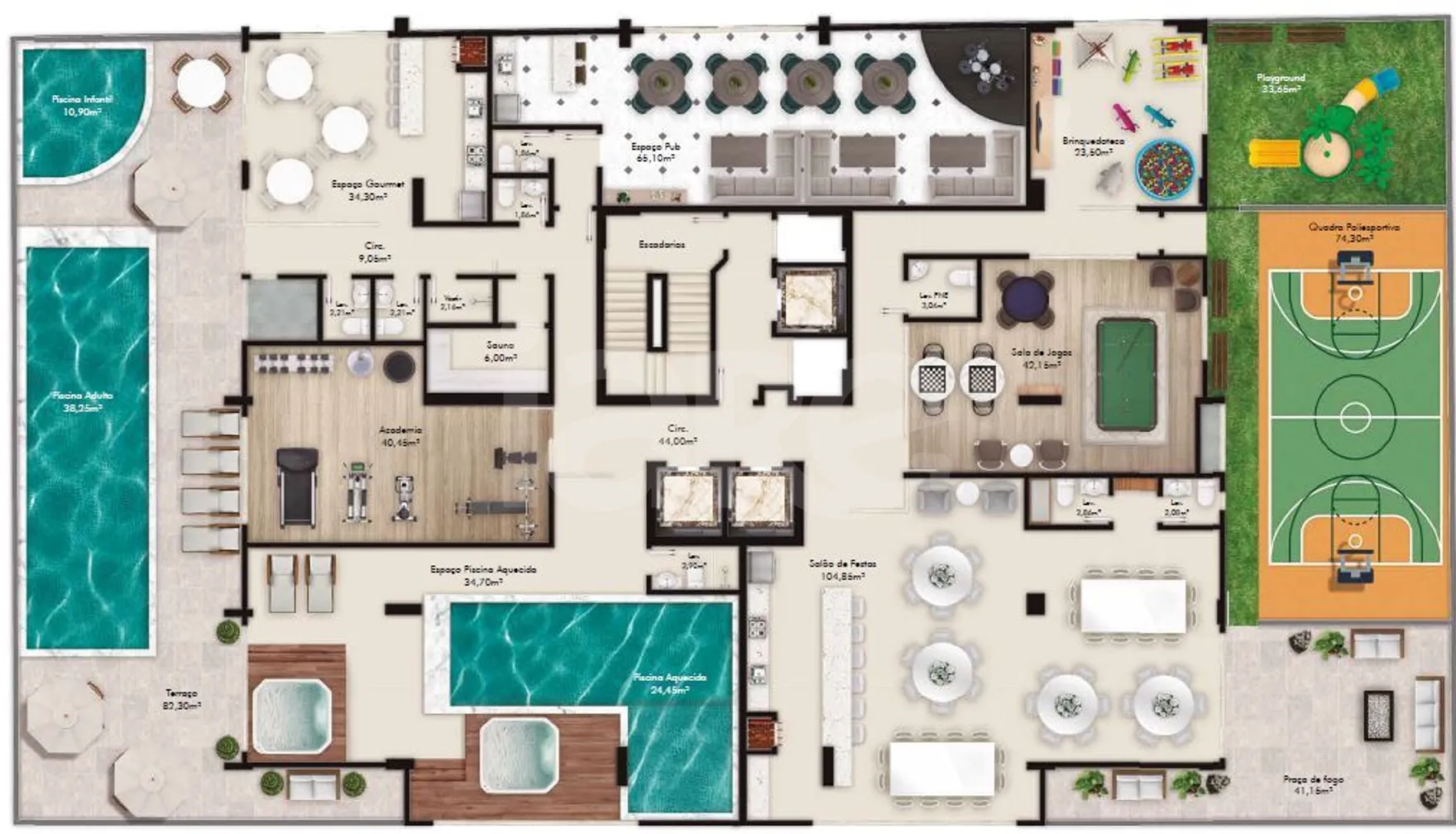 Planta — Pavimento lazer