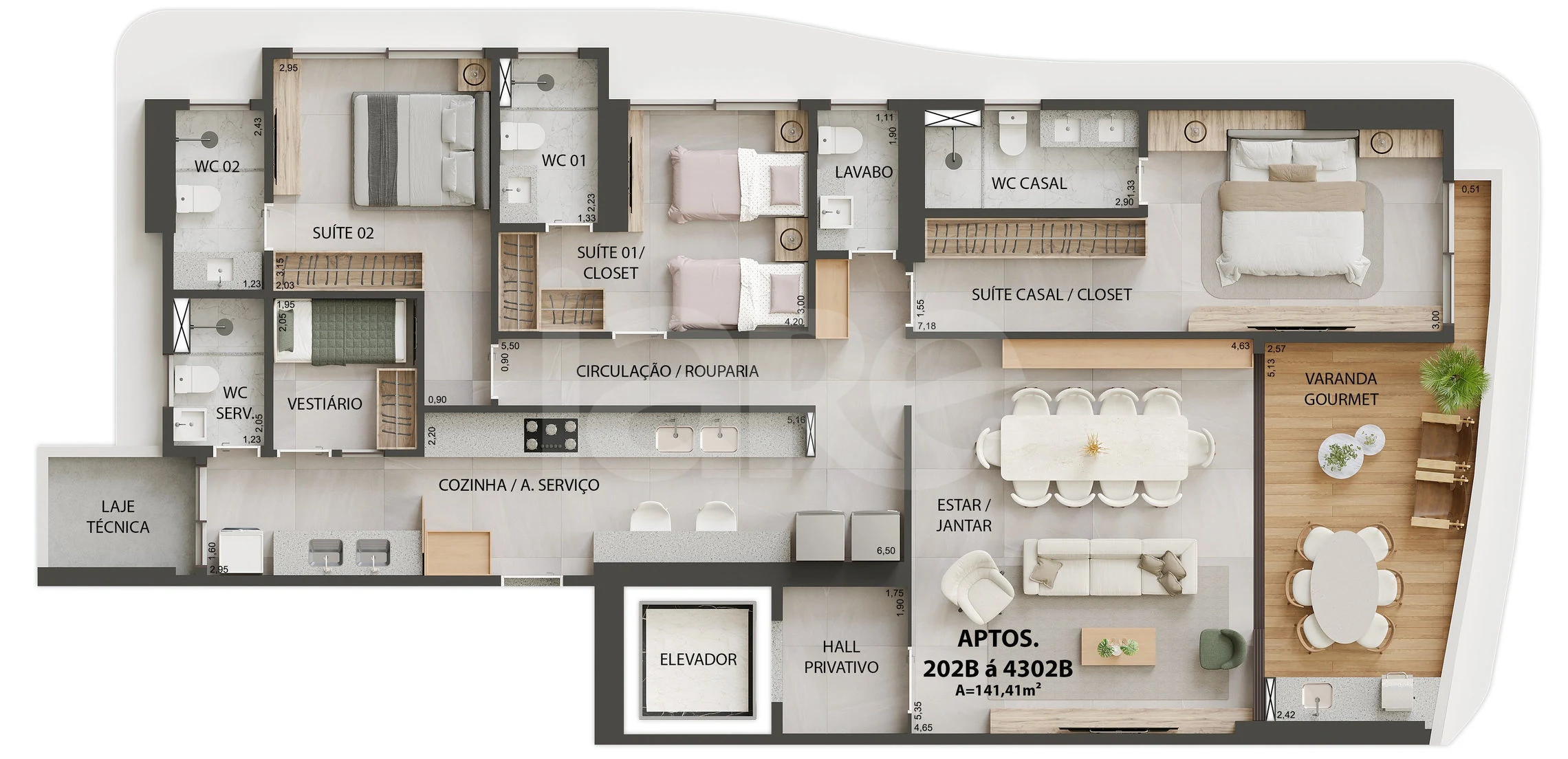 Planta — Apartamento 191,16 m²