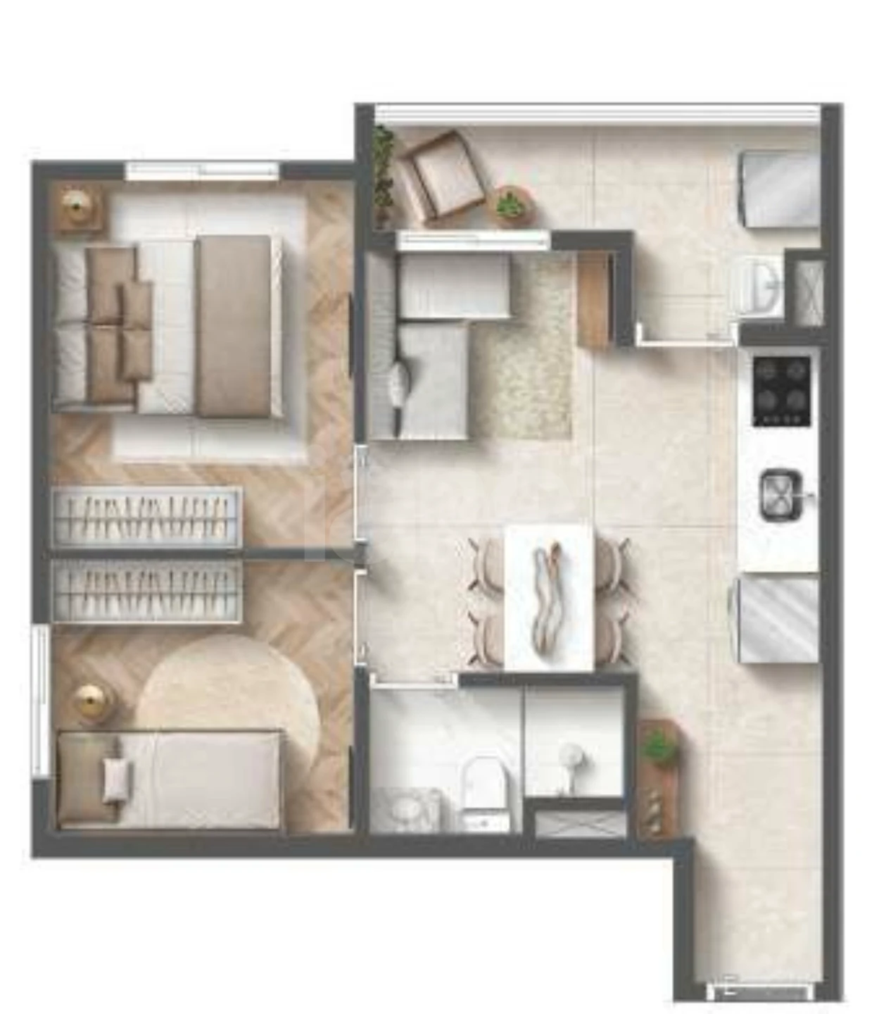 Planta — Apartamento 32,12 m²
