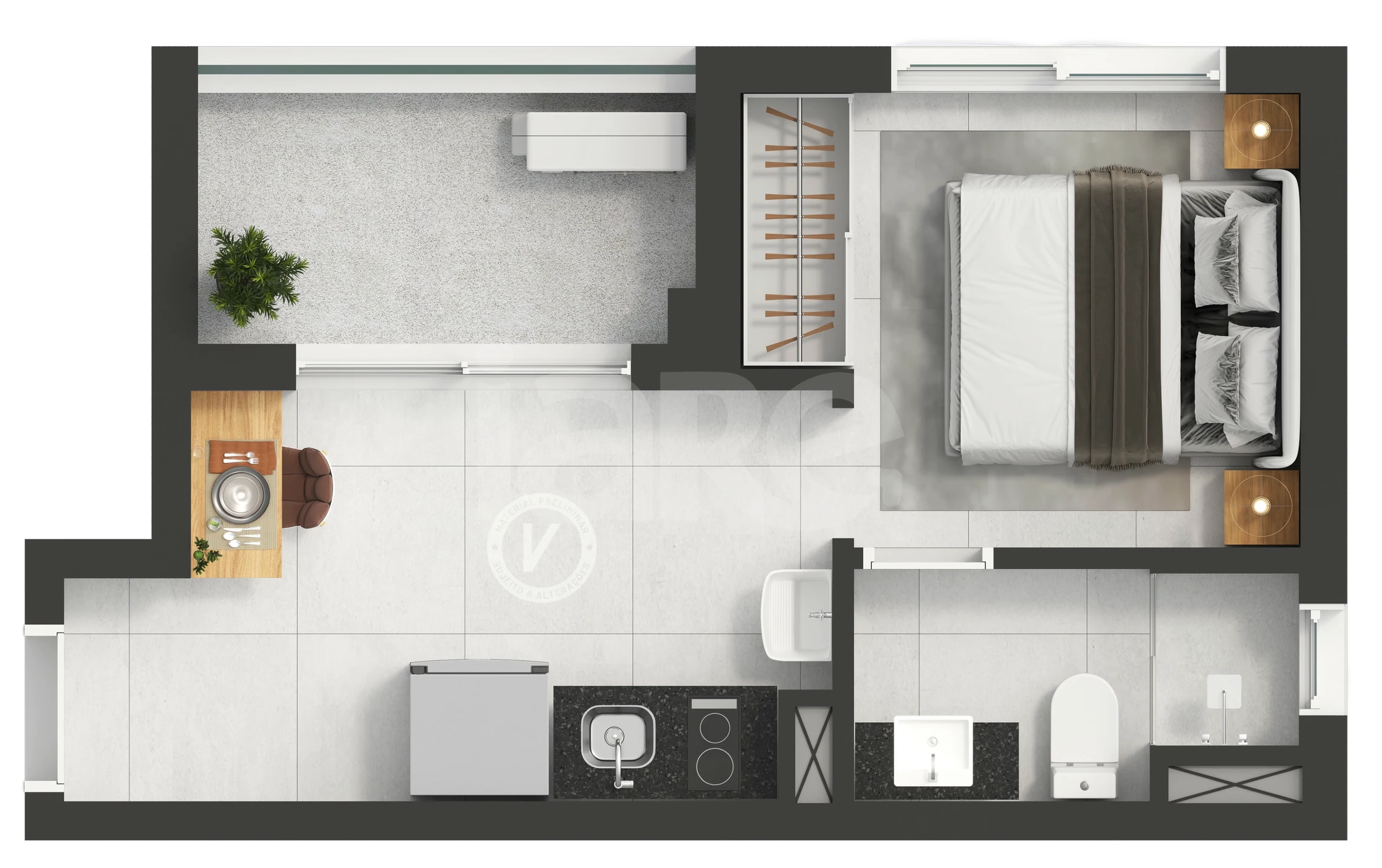 Planta — Apartamento 27,71 m²