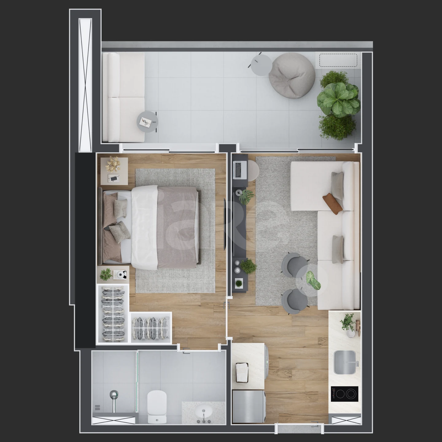 Planta — Apartamento 37,88 m²