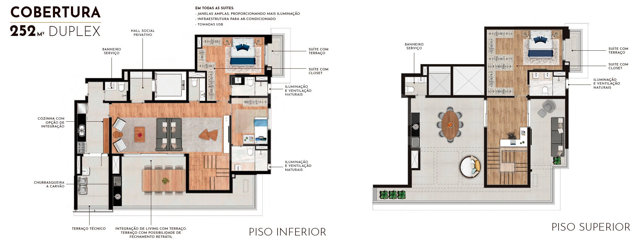 Planta — Cobertura Duplex 252,12 m²