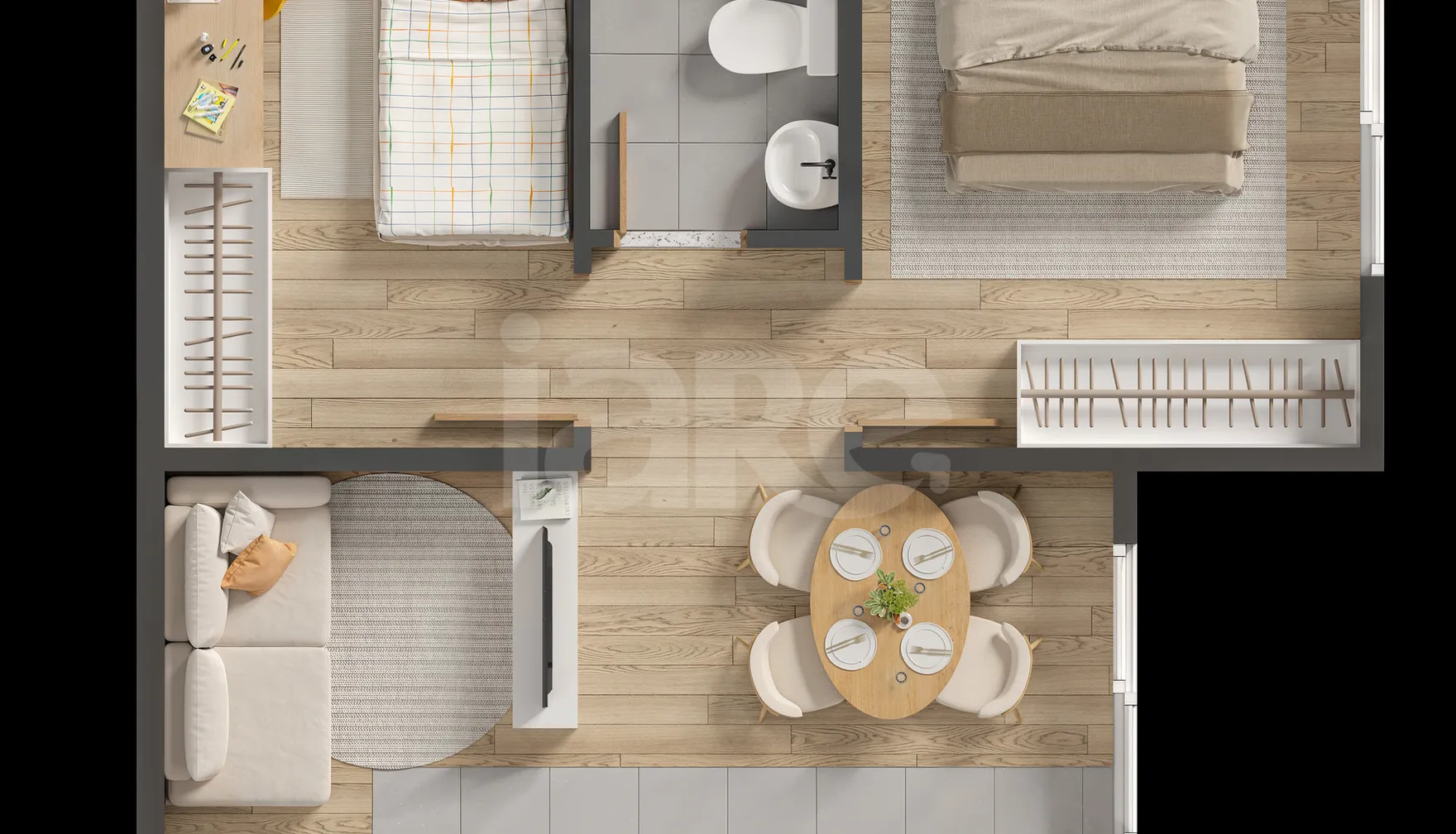Planta — Apartamento 35,74 m²