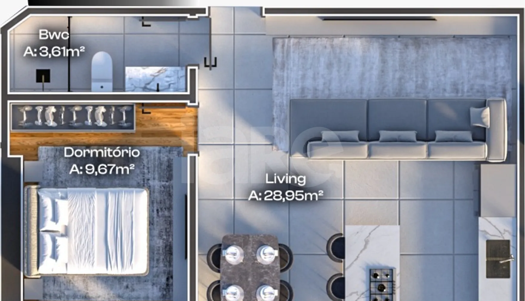 Planta — Apartamento 44,24 m²