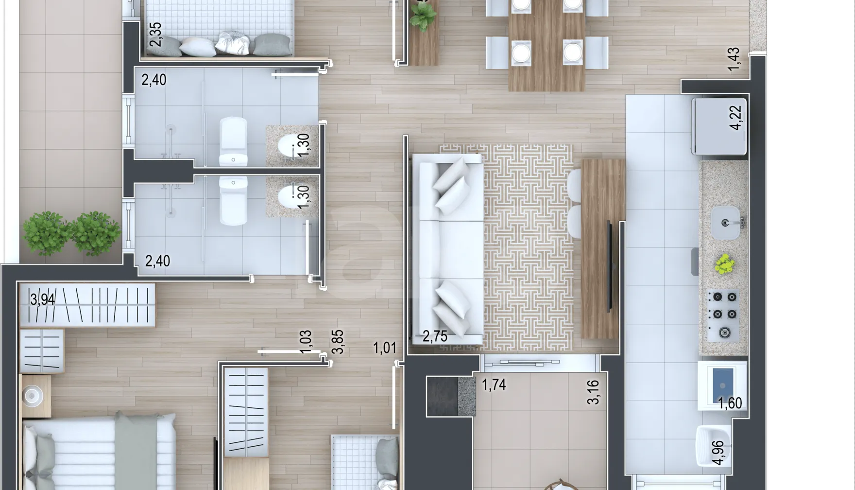 Planta — Garden 88,71 m²