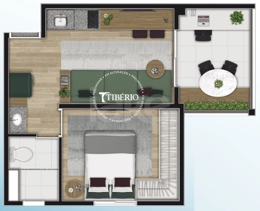 Planta — Apartamento 32,22 m²