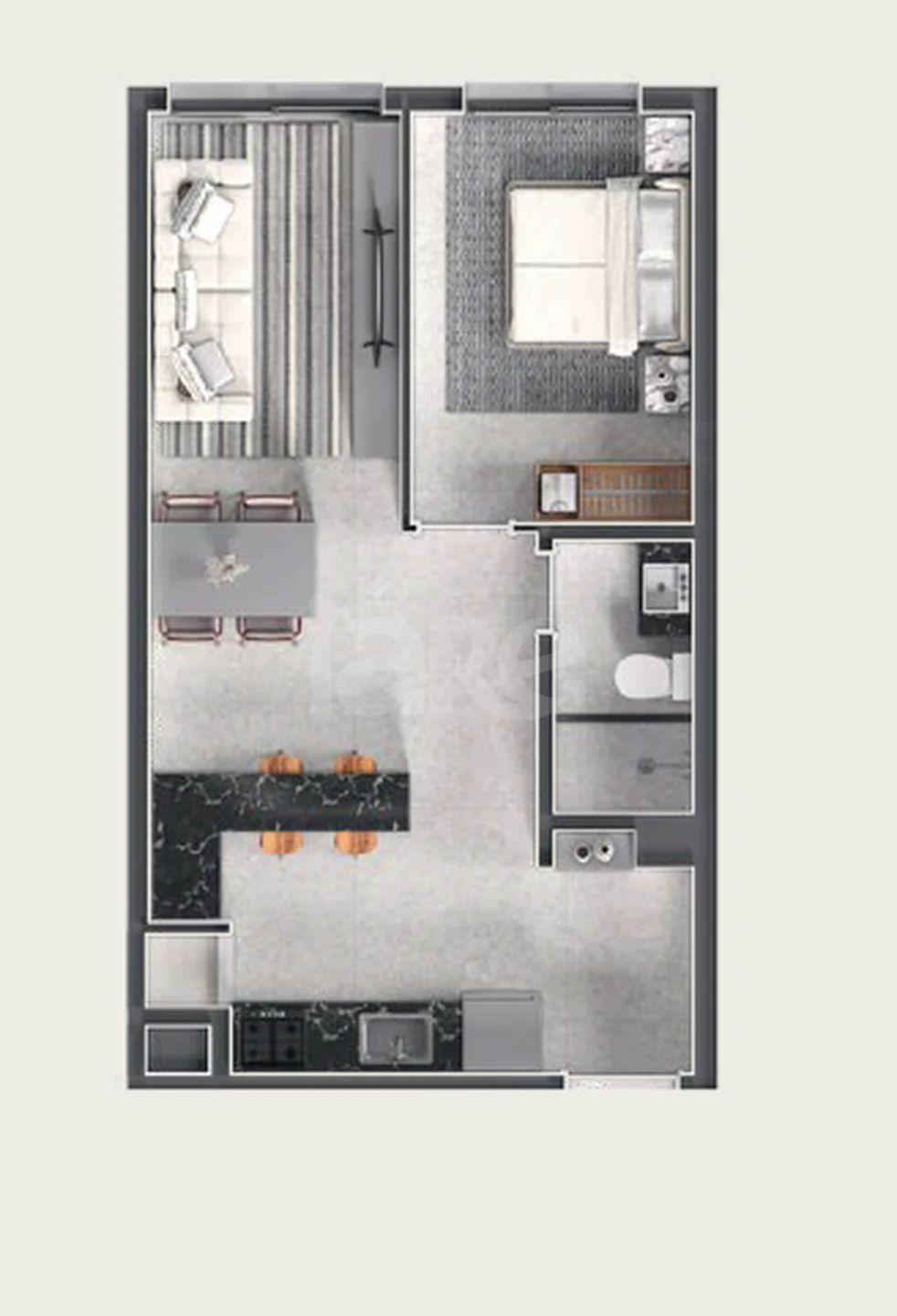 Planta — Apartamento 41,55 m²