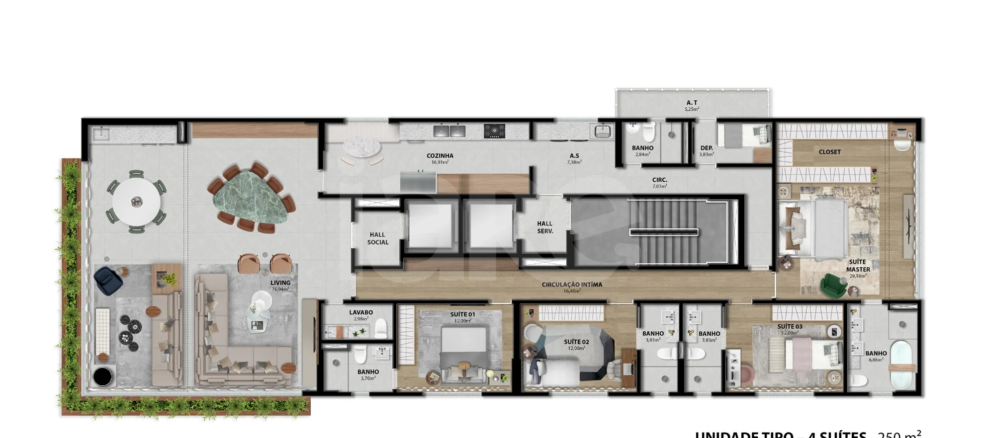 Planta — Apartamento 250,61 m²