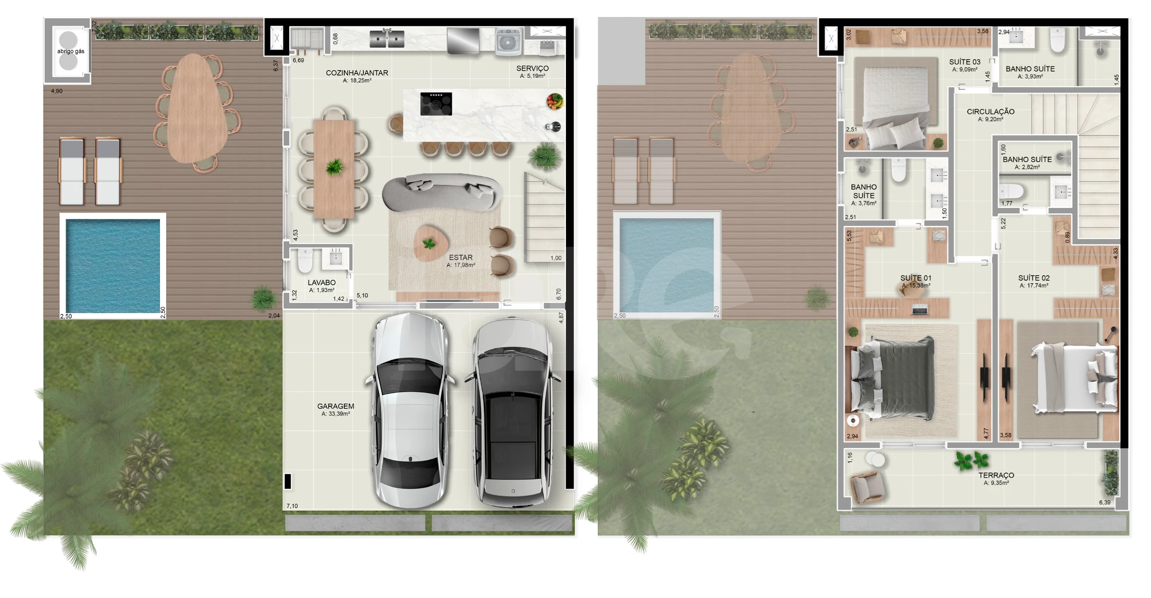 Planta — Casa em Condomínio 170,98 m²