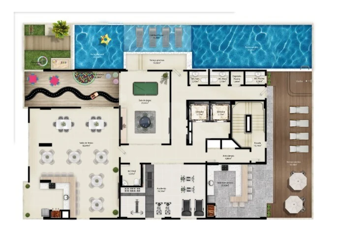Planta — Pavimento lazer