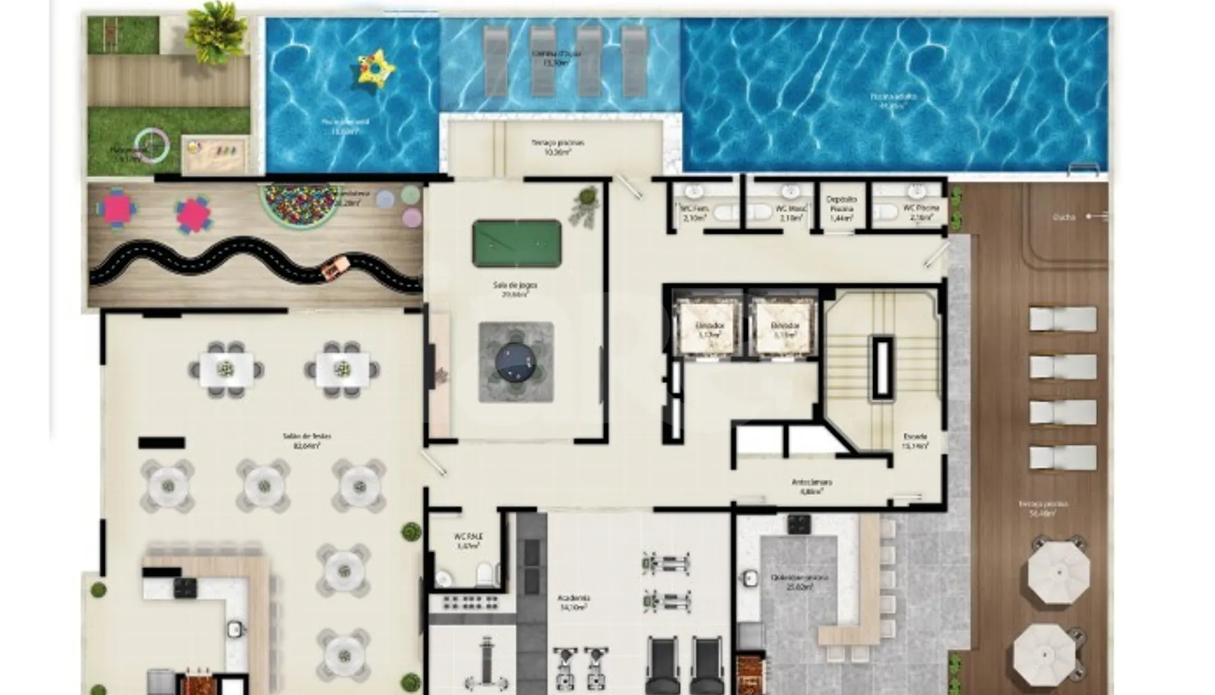 Planta — Pavimento lazer